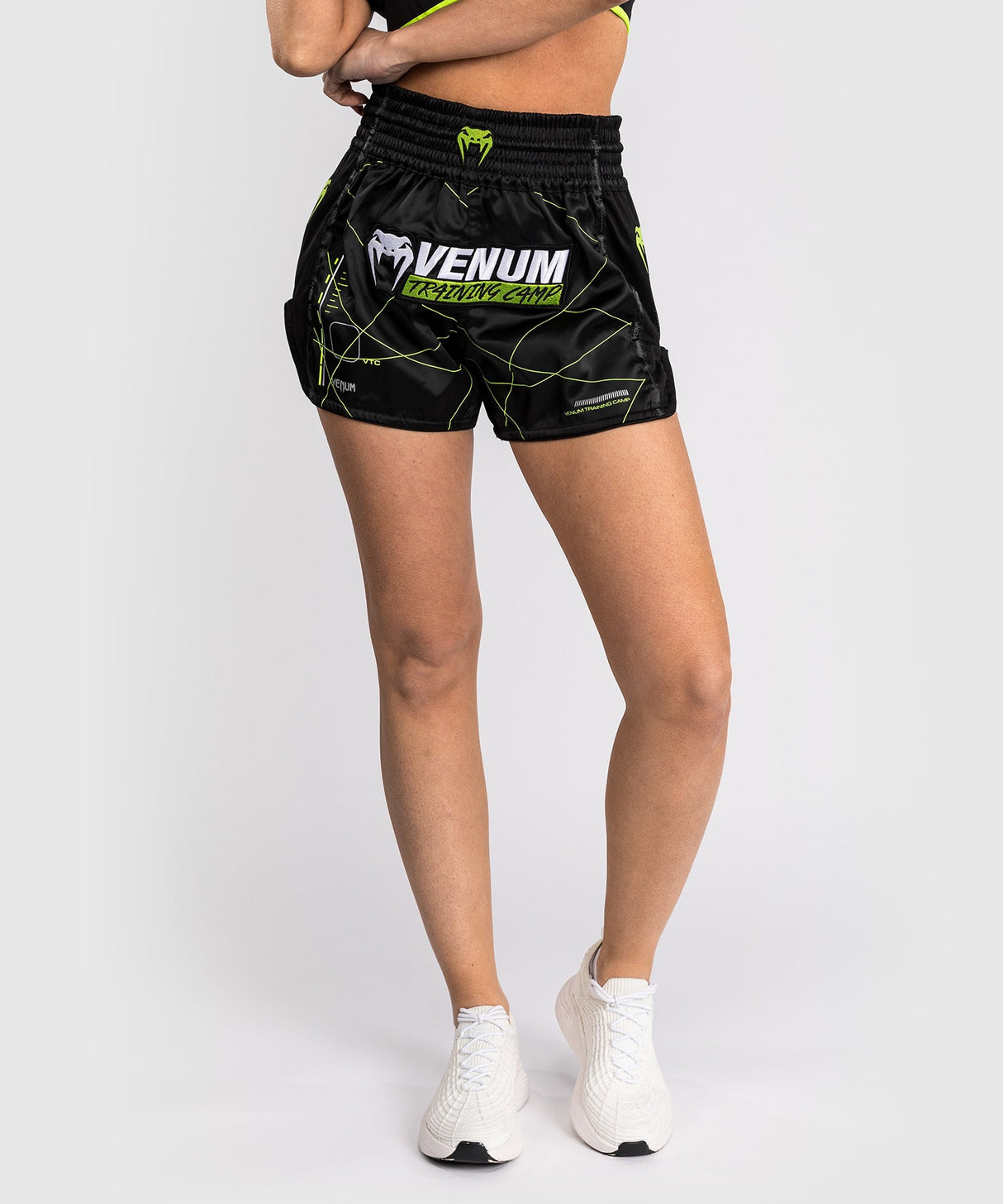 Venum Muay Thai Shorts Training Camp 4.0 Damen – Schwarz/Neongrün
