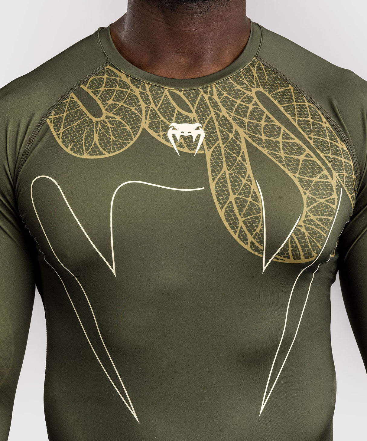 Venum Rashguard Langarm Serpenti - Khaki Grün