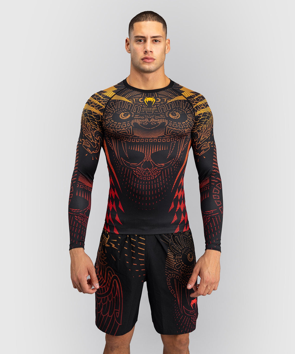 Venum Rashguard Langarm Quetzal Fury – Schwarz/Rot