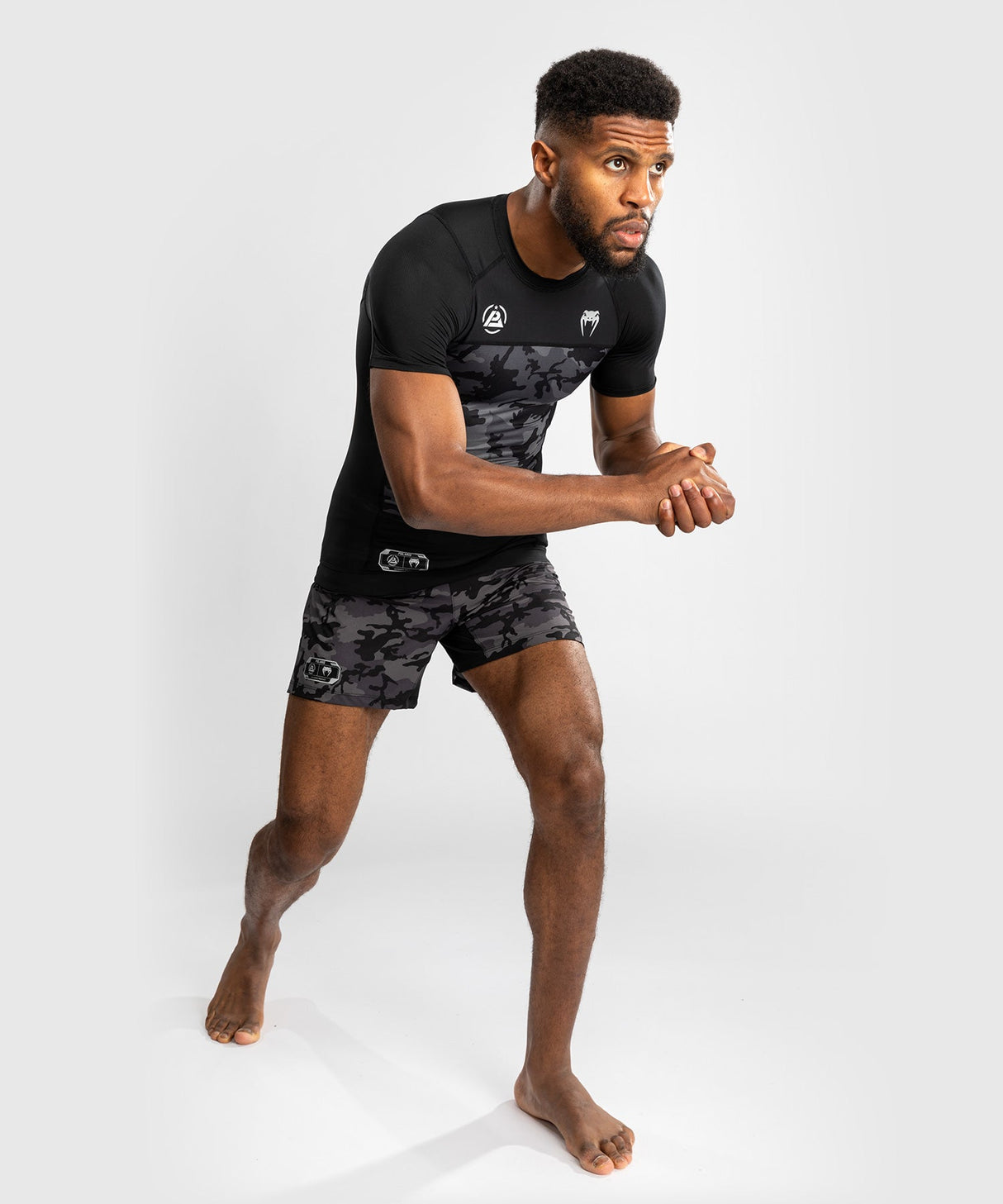 Venum x Polaris Rashguard Kurzarm – Schwarz/Grau