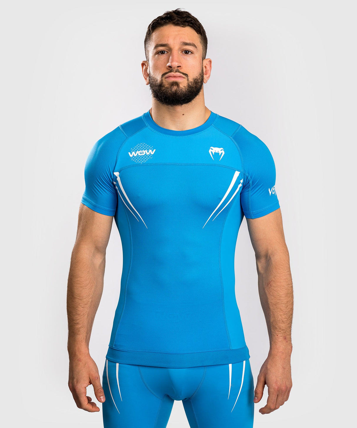 Venum x WOW FC Rashguard Kurzarm - Pacific Blau