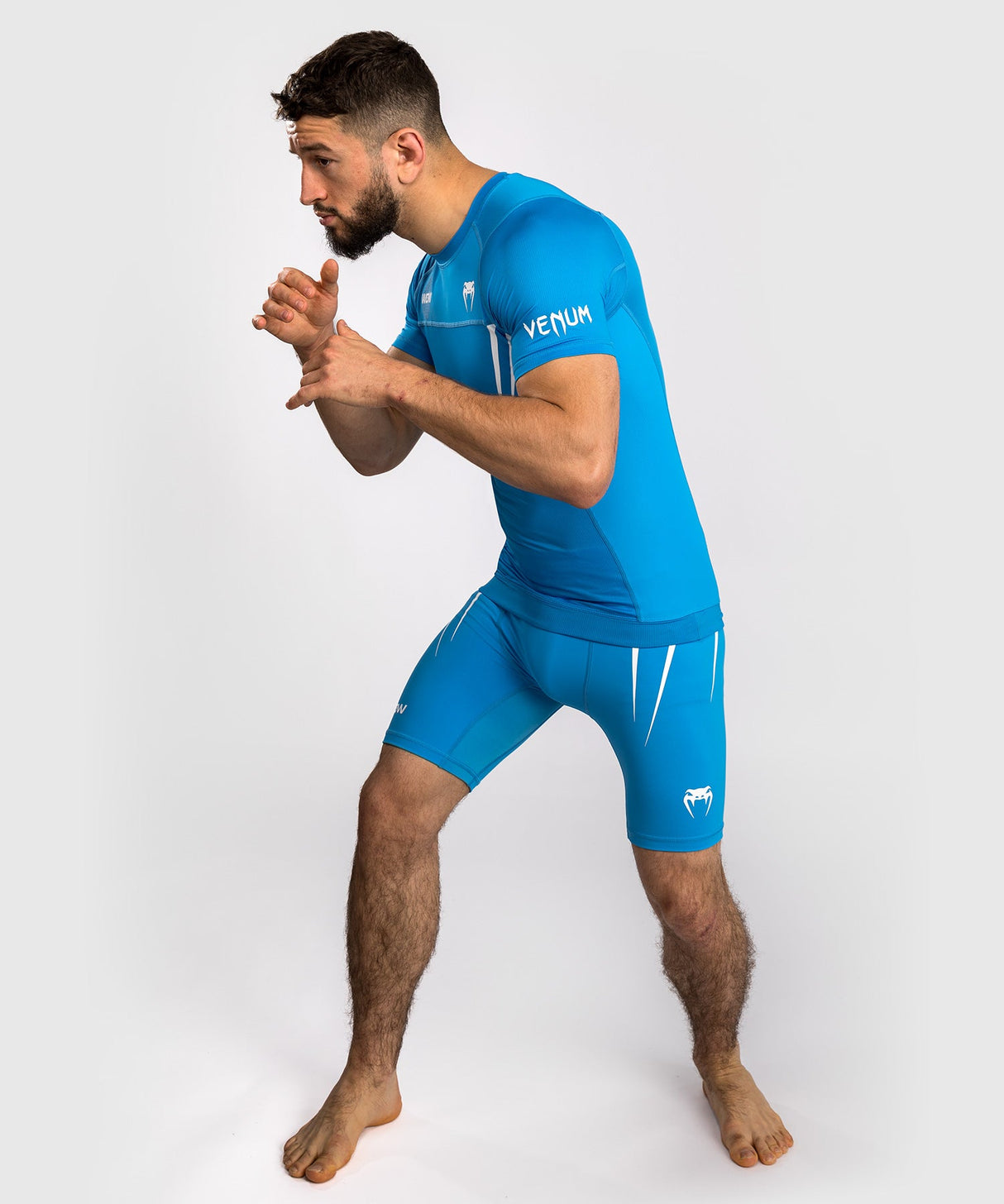 Venum x WOW FC Rashguard Kurzarm - Pacific Blau