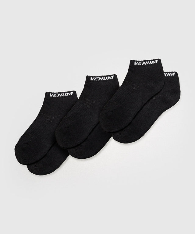 Venum Essential Knöchelsocken – Schwarz – 3er-Pack