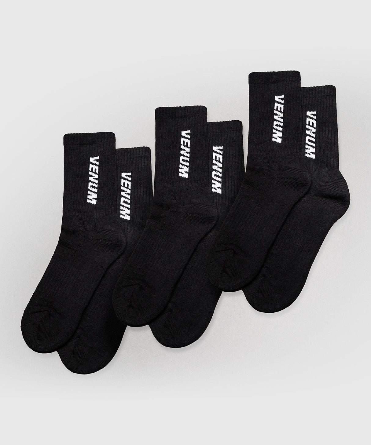 Venum Essential Crew Socken – Schwarz – 3er-Pack