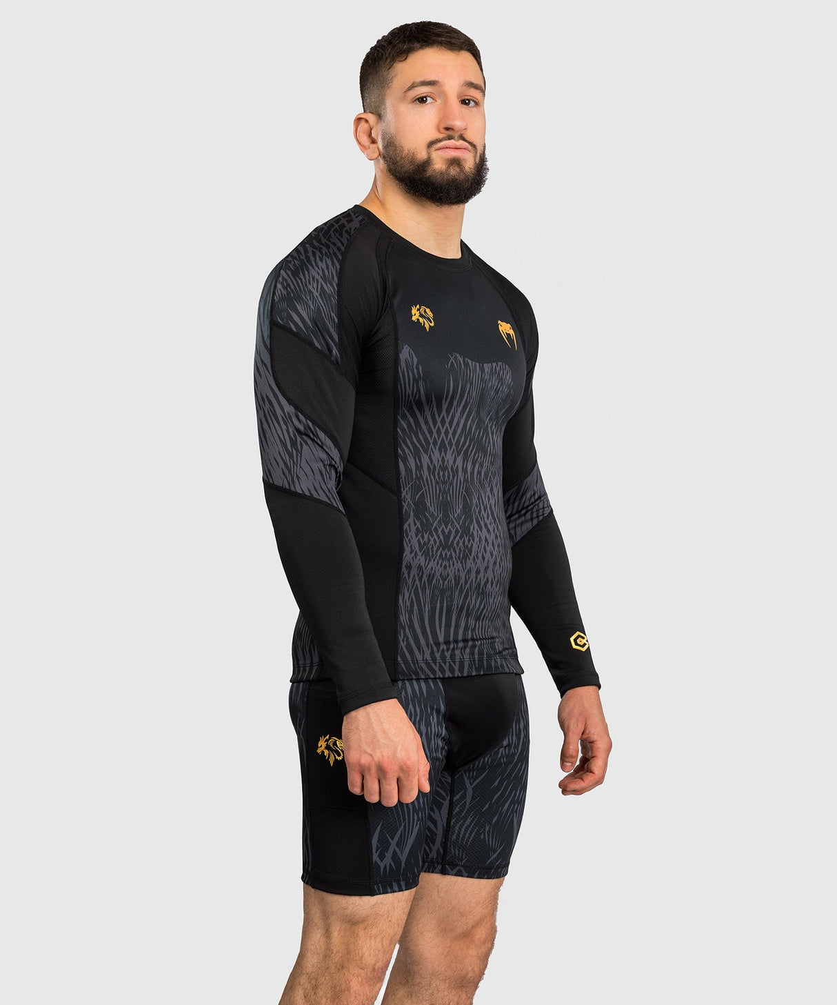 Venum x Chimaev Rashguard Langarm – Schwarz/Grau