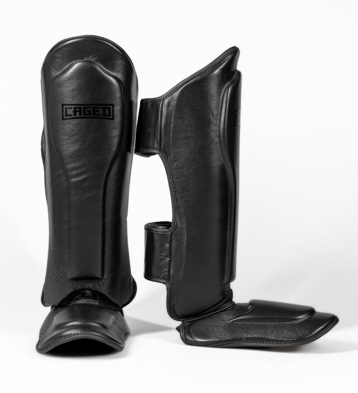 Caged Schienbeinschoner 'X' Series - Schwarz/Schwarz - The Fight Company Deutschland