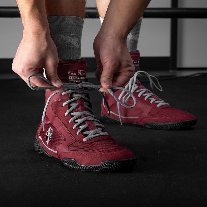 Hayabusa Boxschuhe Pro - Bordeauxrot/Grau