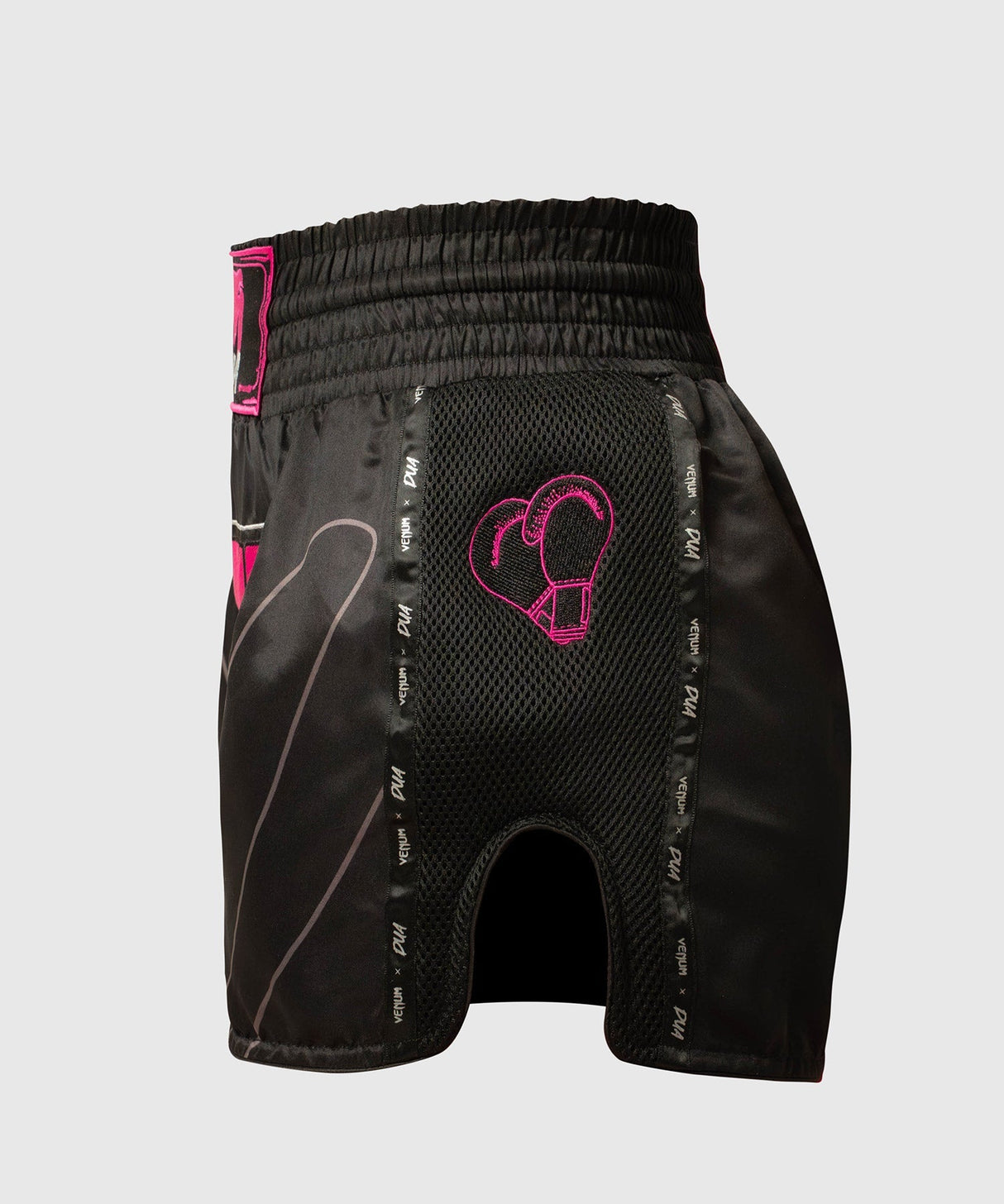Venum Muay-Thai-Shorts x Dua - Schwarz/Fuchsia Rosa