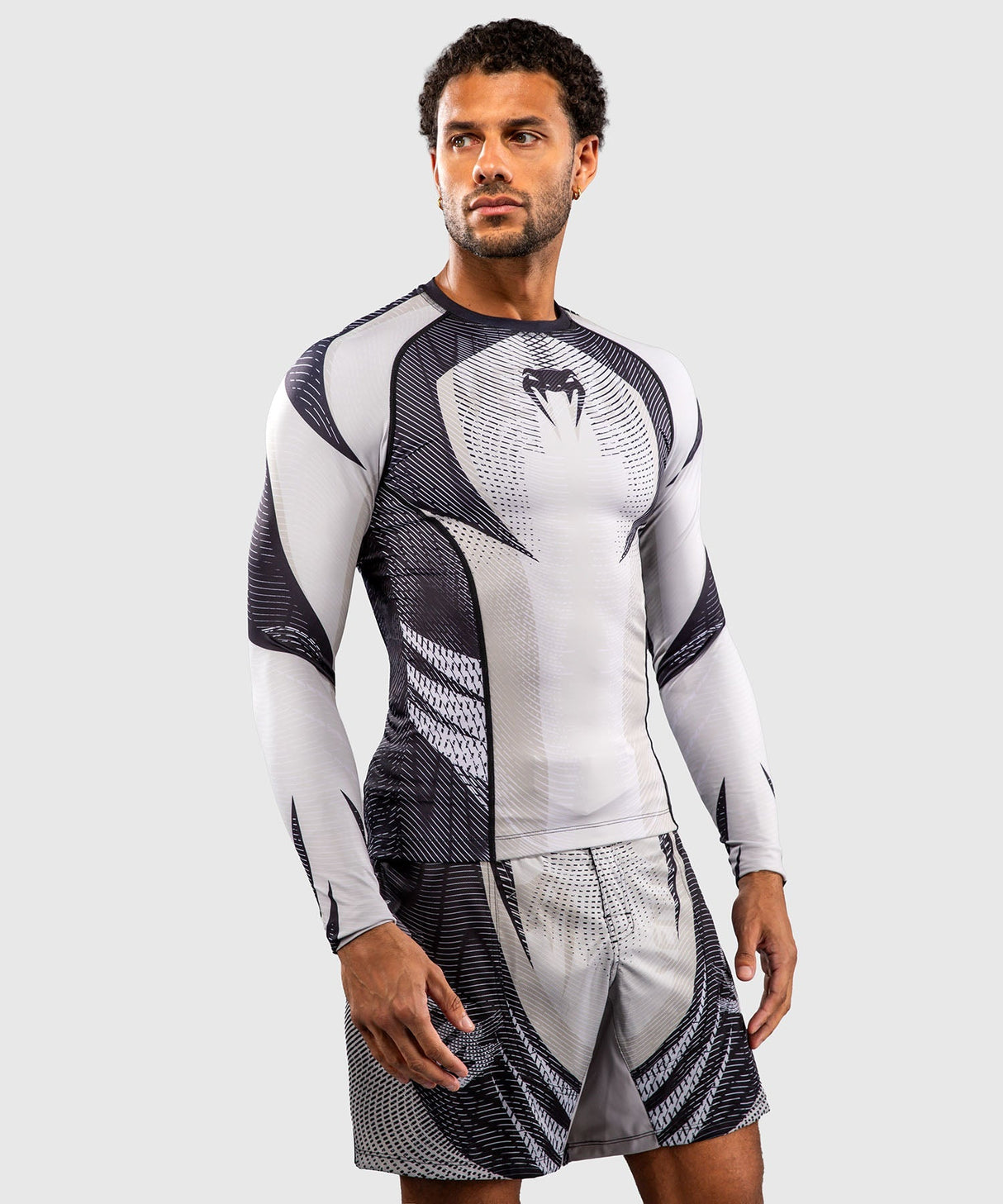 Venum Rashguard Galactic 3.0 Lange Mouwen - Offwhite/Schwarz