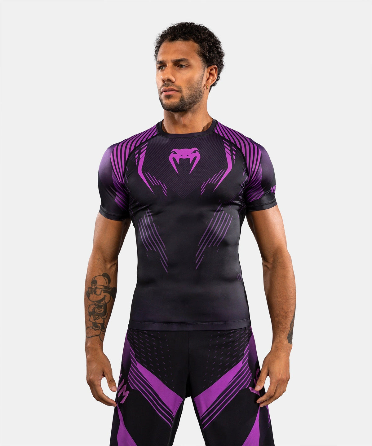 Venum Rashguard No-Gi 6.0 Kurzarm - Schwarz/Lila