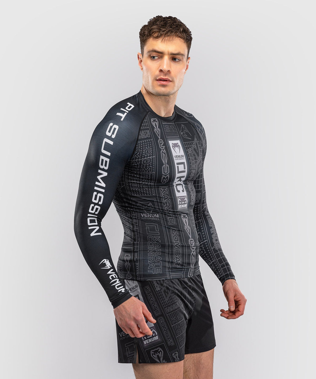 Venum Rashguard Karate Combat Lange Mouwen - Schwarz/Grau