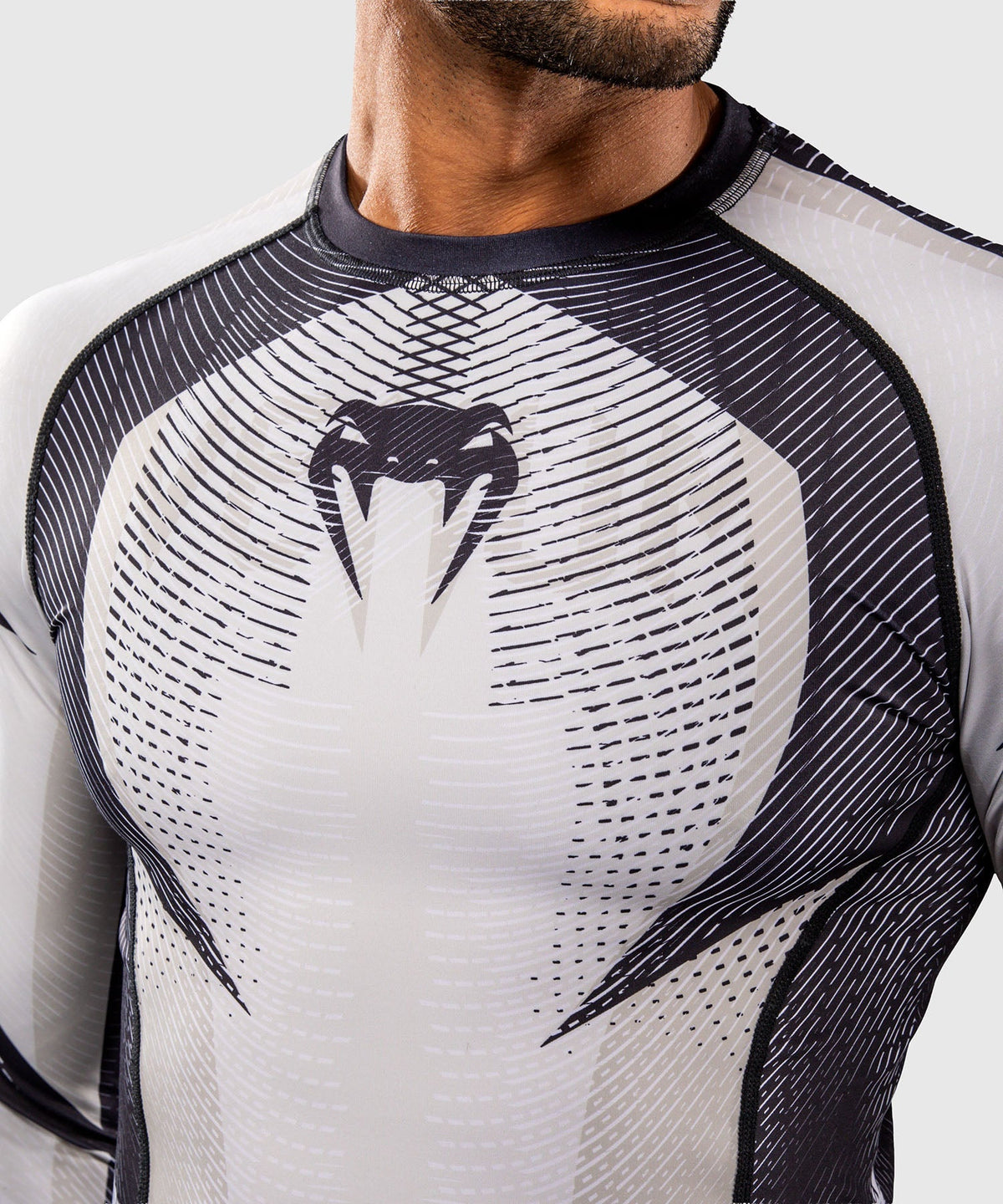 Venum Rashguard Galactic 3.0 Lange Mouwen - Offwhite/Schwarz