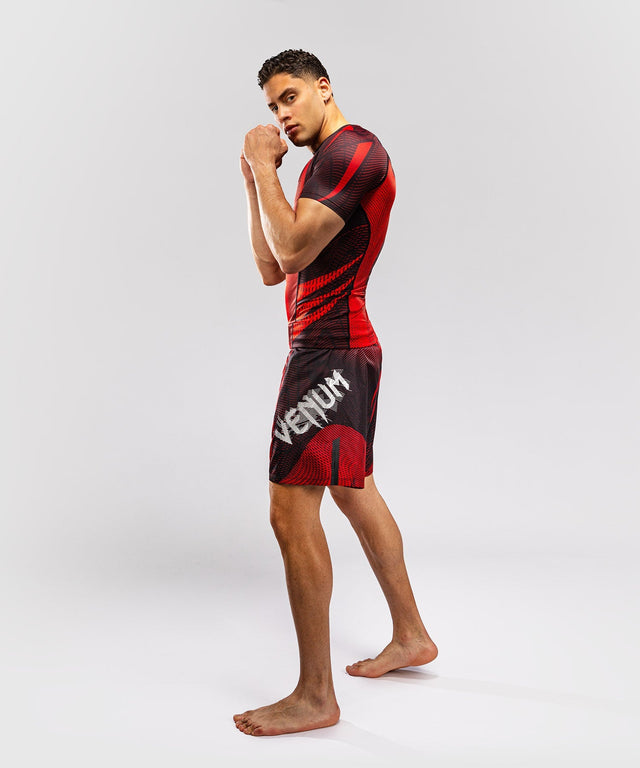 Venum Rashguard Galactic 3.0 Kurzarm - Rot/Silber