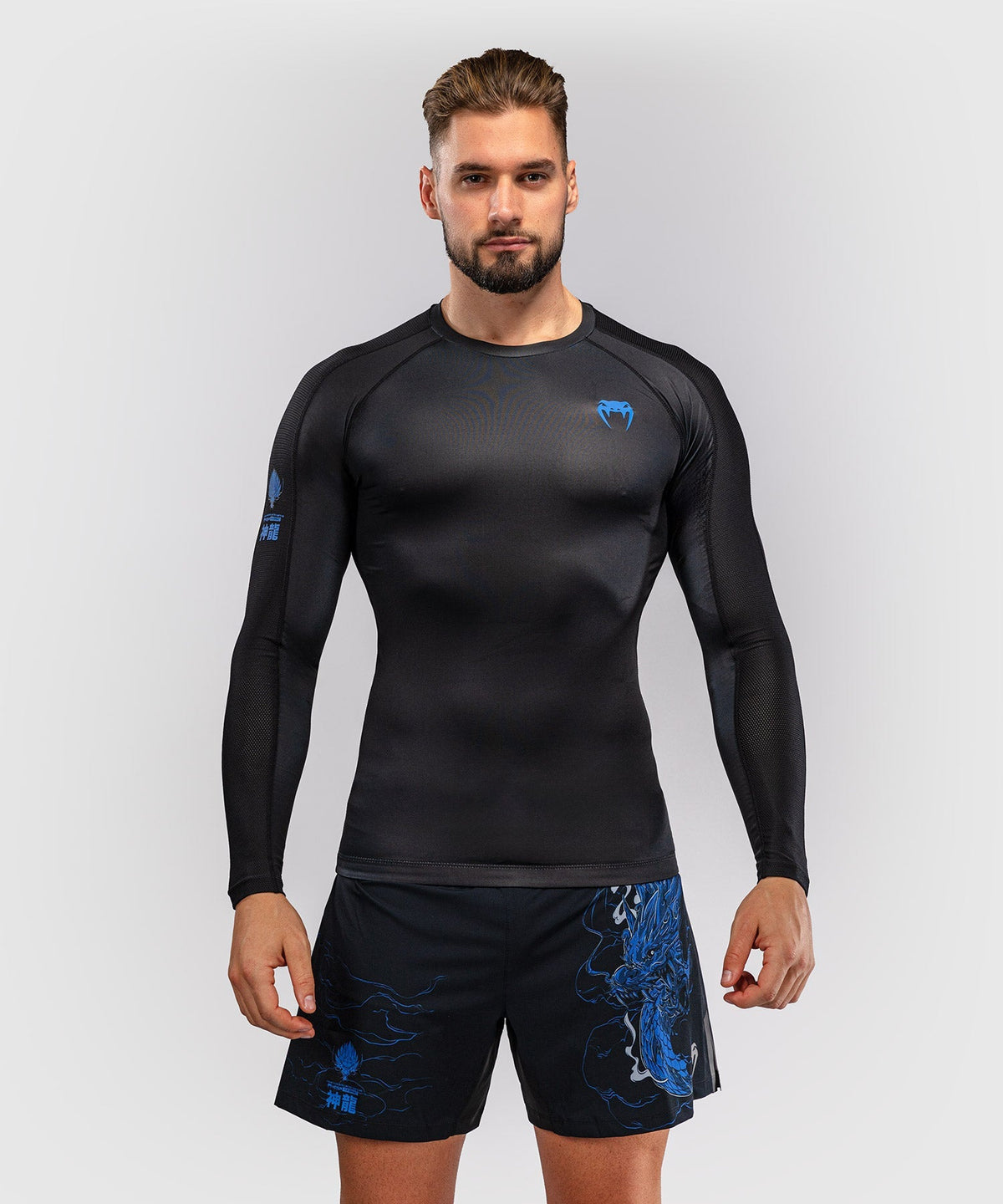 Venum Rashguard Thunder Dragon Lange Ärmel - Schwarz/Königsblau