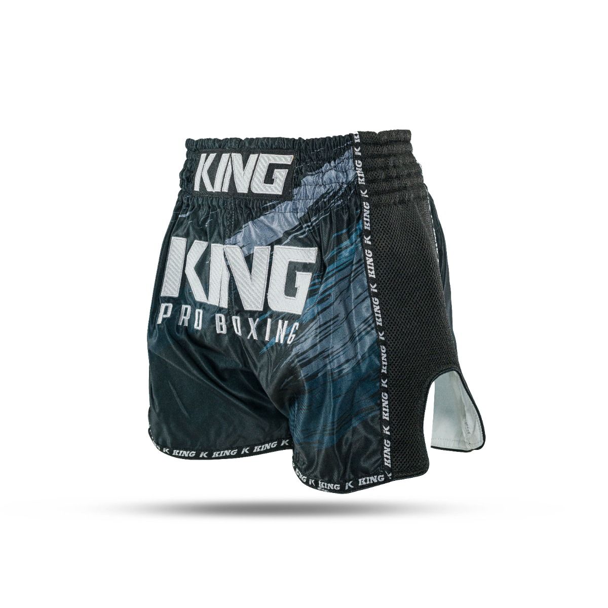 King Pro Boxing Muay Thai Shorts Storm - Schwarz/Grau