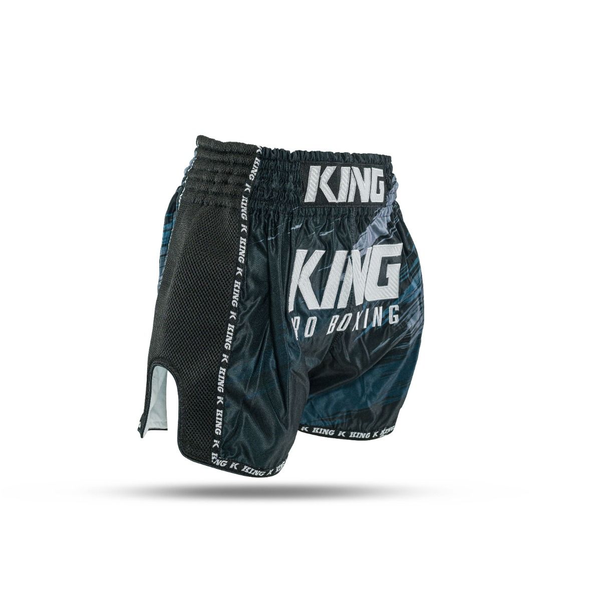 King Pro Boxing Muay Thai Shorts Storm - Schwarz/Grau