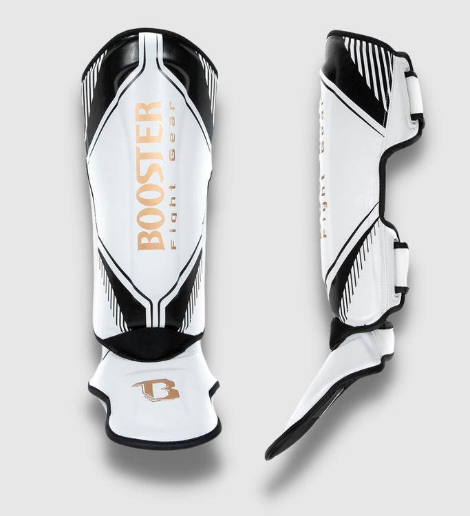 Booster Schienbeinschoner Bangkok - Weiss/Schwarz/Gold - The Fight Company Deutschland