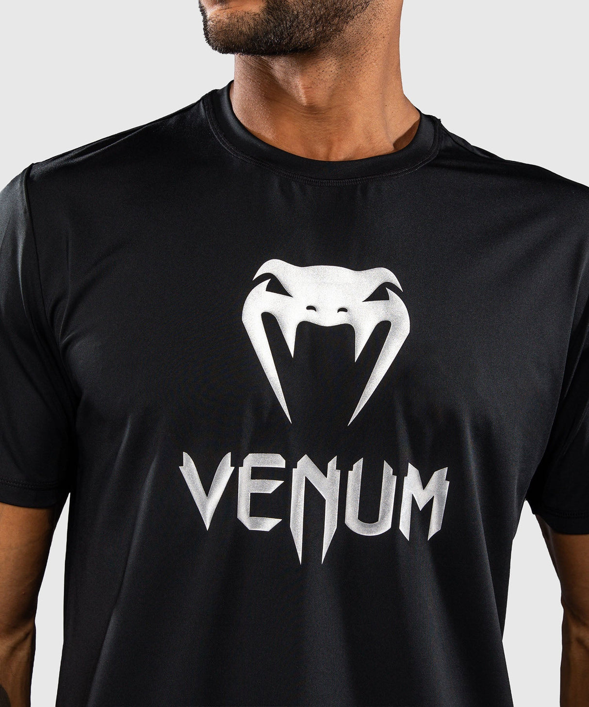 Venum T-Shirt Classic Dry Tech – Schwarz/Silber