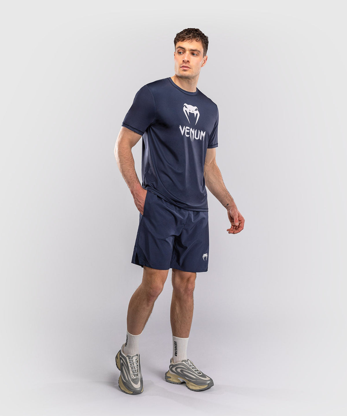 Venum T-Shirt Classic Dry Tech – Marineblau/Weiß