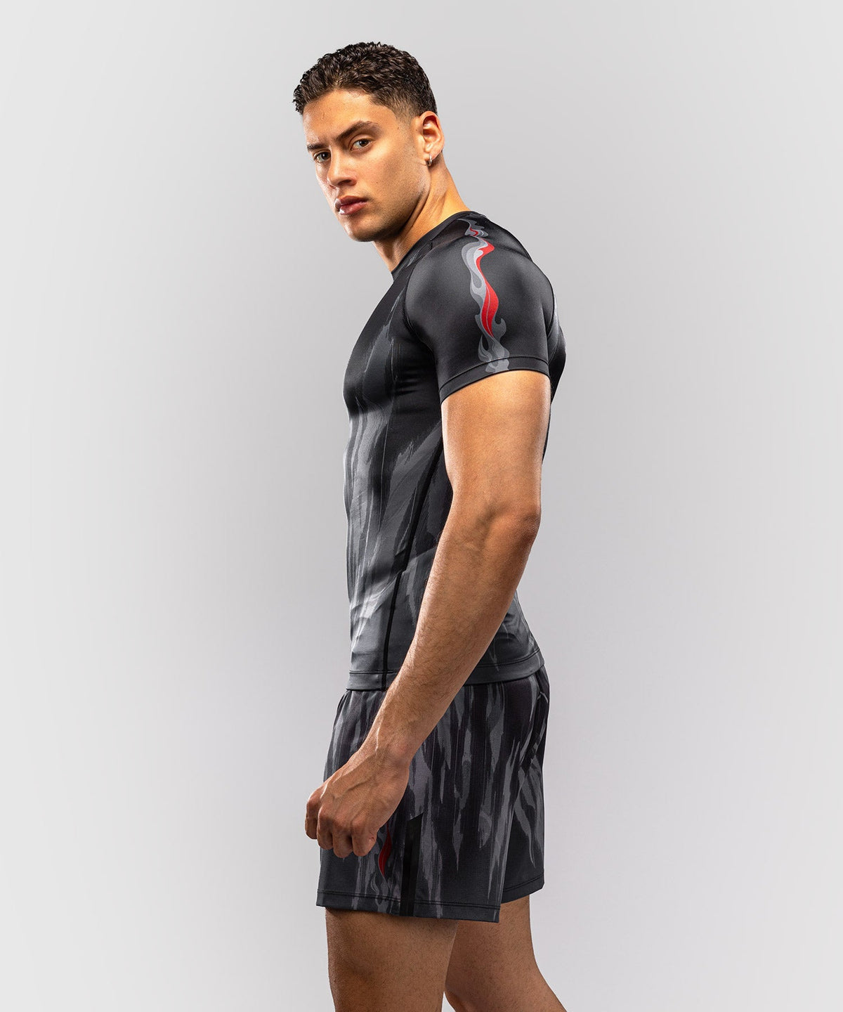 Venum Rashguard Demon Kurzarm - Schwarz/Grau