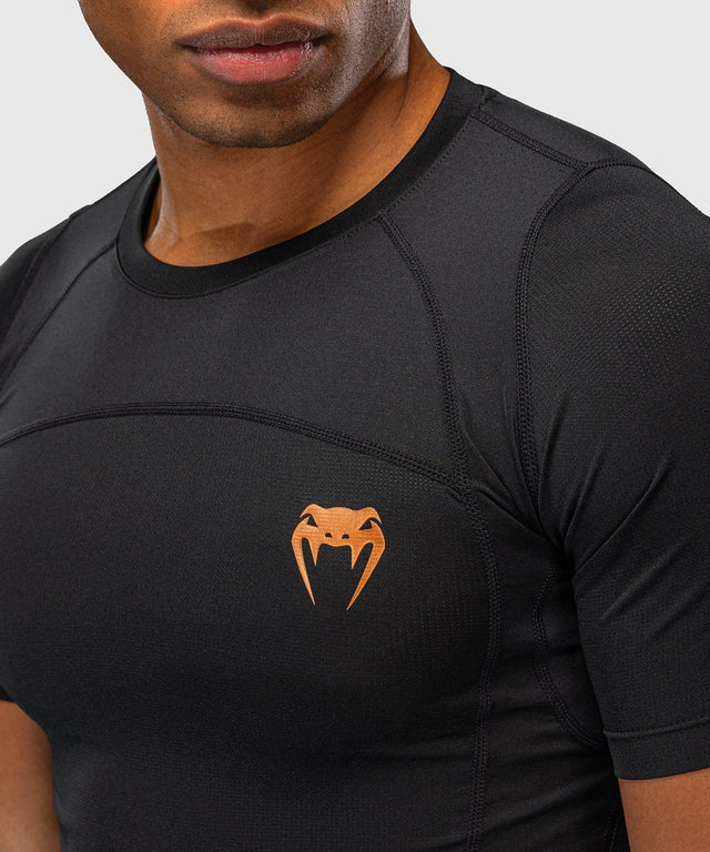 Venum Rashguard G-Fit Revolution Kurzarm - Schwarz/Kupfer