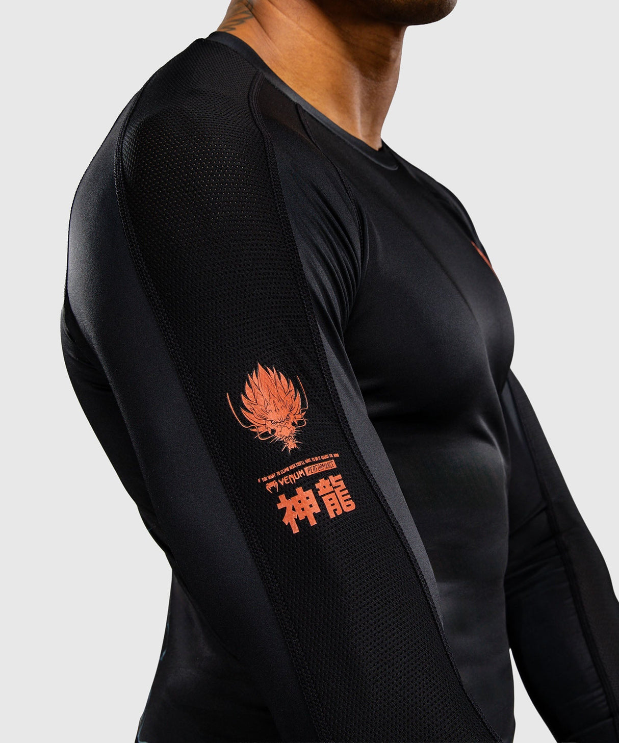 Venum Rashguard Thunder Dragon Lange Ärmel - Schwarz/Grau/Kupfer