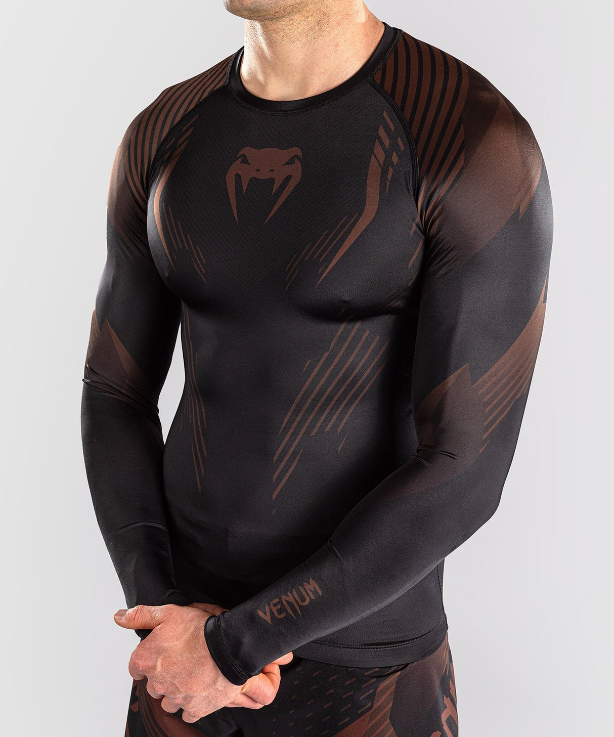 Venum Rashguard No-Gi 6.0 Lange Ärmel – Schwarz/Braun