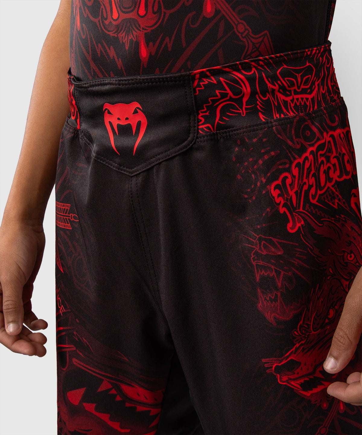Venum MMA Shorts Wolf Atak Kinder - Schwarz/Rot