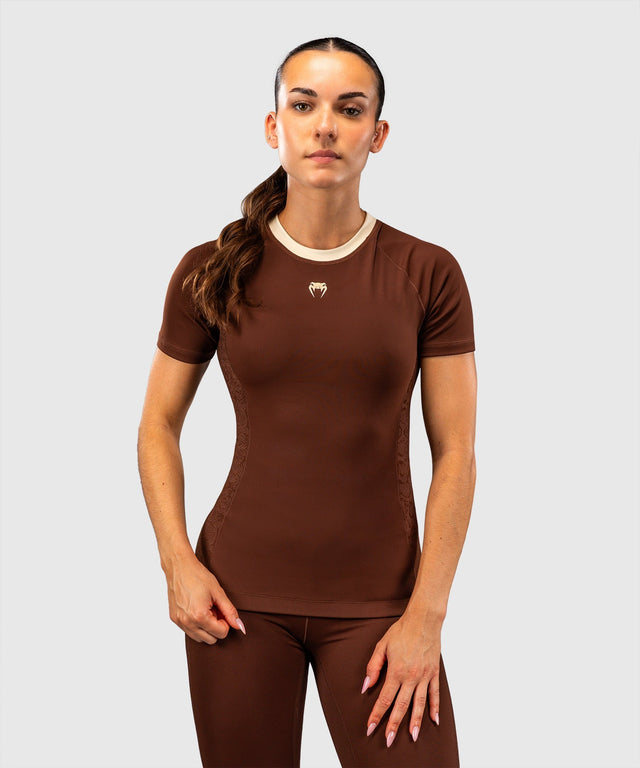 Venum Rashguard Viper Kurzarm Damen - Braun