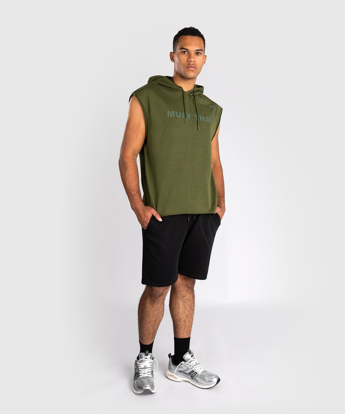 Venum Hoodie Muay Thai VT Ärmellos - Militärgrün
