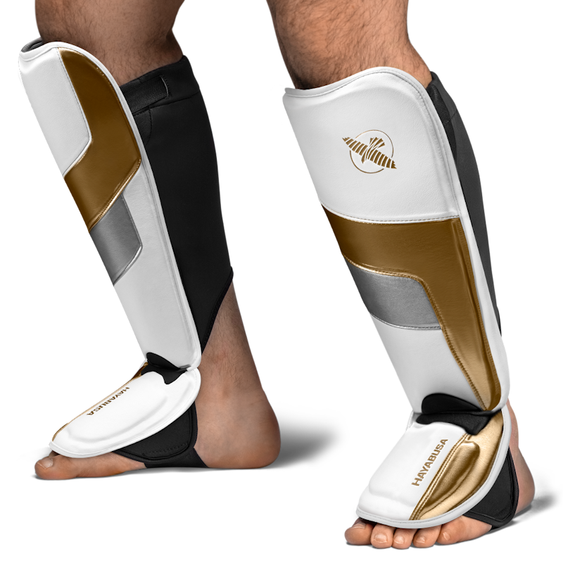 Hayabusa Schienbeinschoner T3 Full - Weiss/Gold