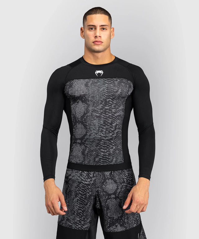 Venum Rashguard Langarm G-Fit Scales – Schwarz/Grau