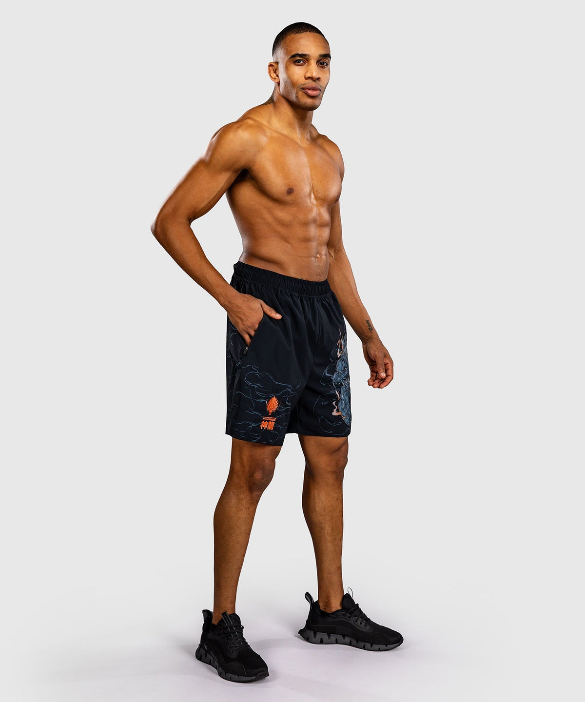 Venum Trainingsshorts Thunder Dragon - Schwarz/Grau/Kupfer