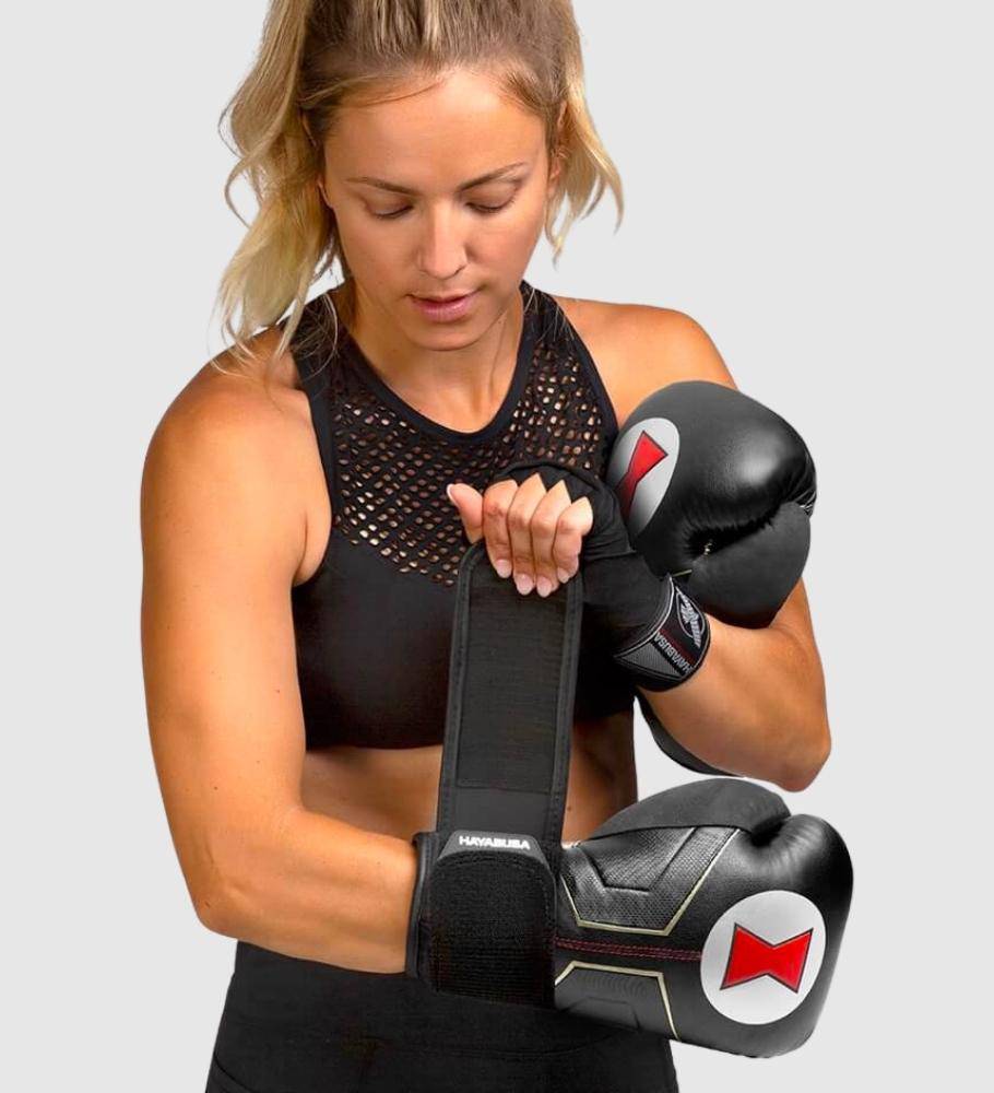 Hayabusa (Kick)Bokshandschoenen Black Widow - Zwart/Goud - The Fight Company Deutschland