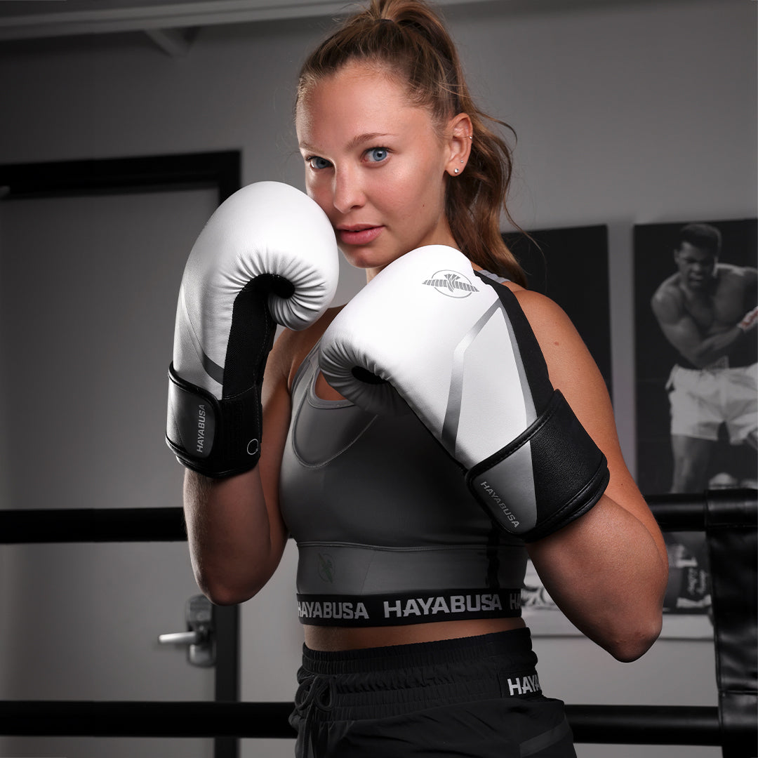 Hayabusa Boxhandschuhe E1 - Weiss/Schwarz/Silber