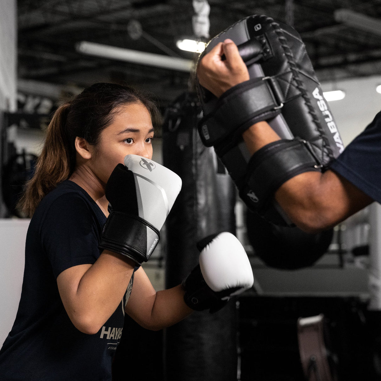 Hayabusa Boxhandschuhe E1 Kids - Weiss/Schwarz/Silber