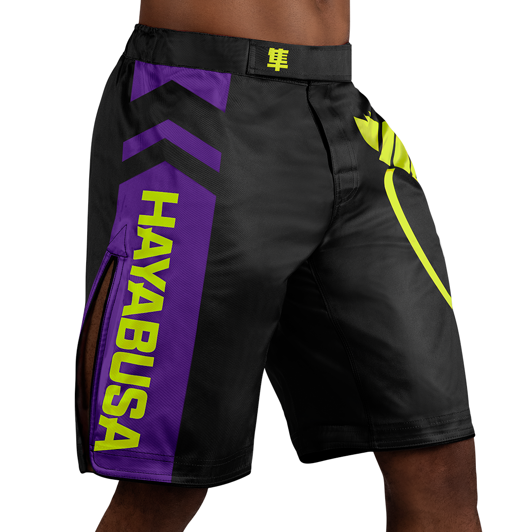 Hayabusa MMA-Shorts Icon Lang - Schwarz/Neon