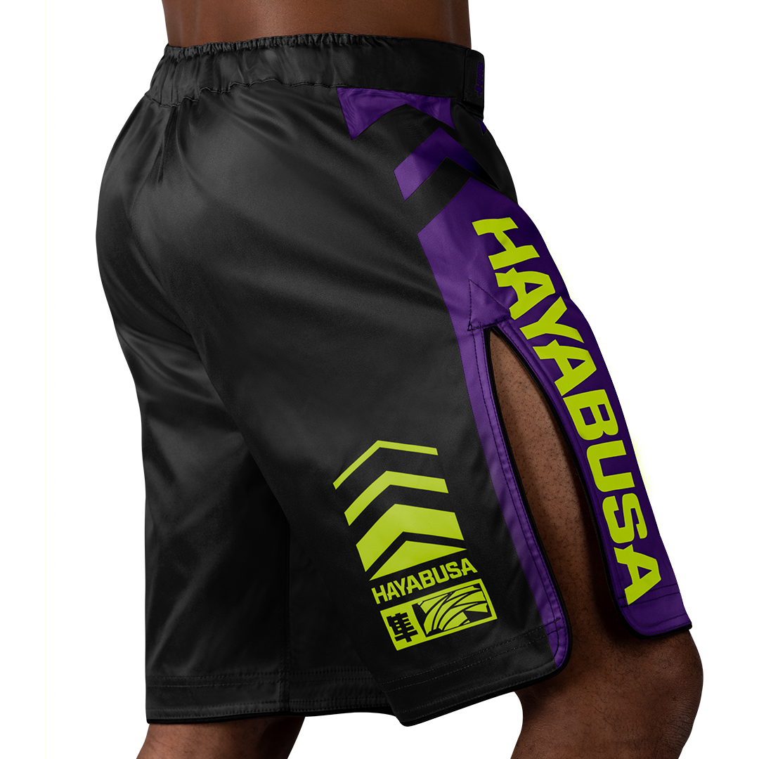 Hayabusa MMA-Shorts Icon Lang - Schwarz/Neon