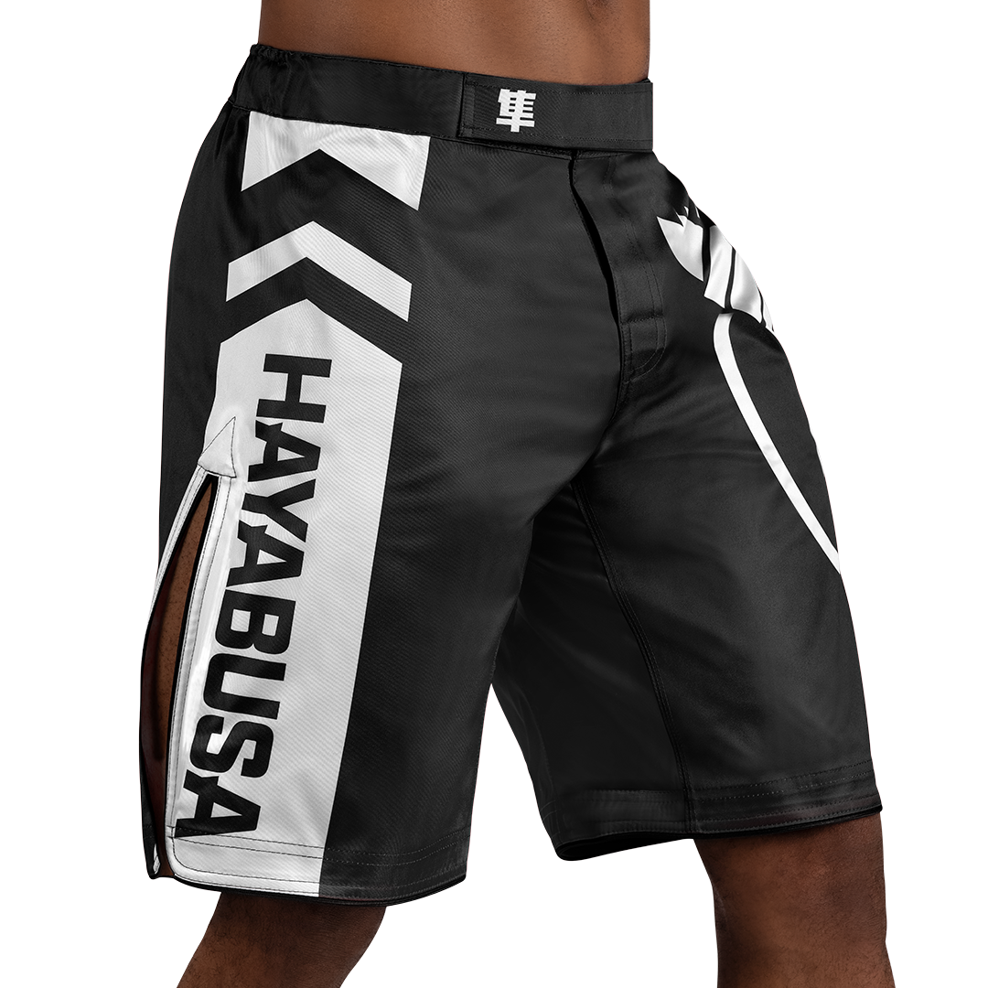 Hayabusa MMA-Shorts Icon Lang - Schwarz/Weiss