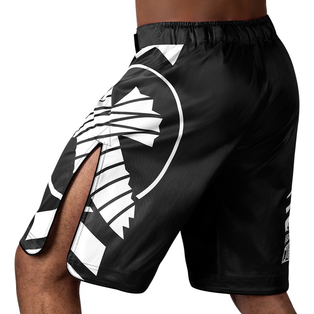 Hayabusa MMA-Shorts Icon Lang - Schwarz/Weiss