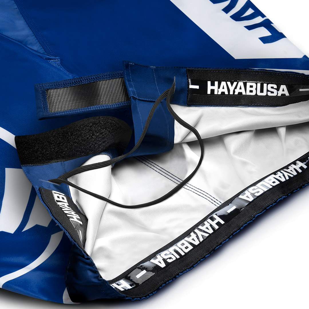 Hayabusa MMA-Shorts Icon Lang - Blau/Weiss