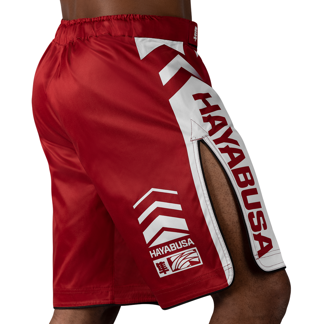 Hayabusa MMA-Shorts Icon Lang - Rot/Weiss