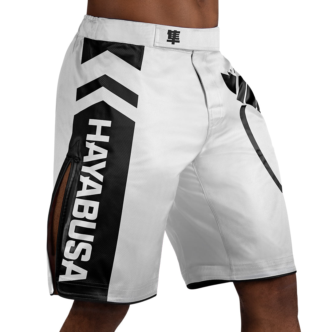 Hayabusa MMA-Shorts Icon Lang - Weiss/Schwarz