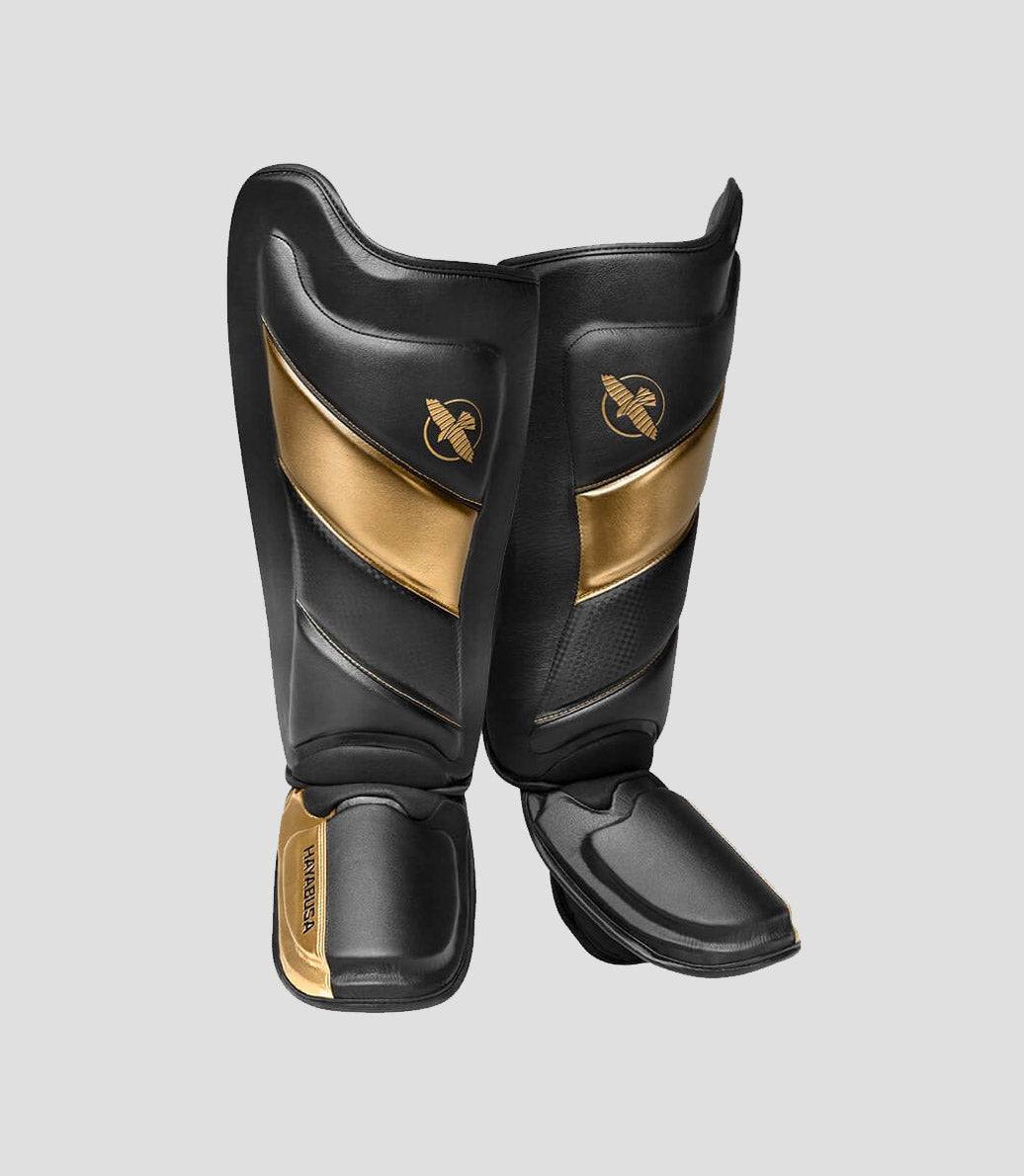 Hayabusa Kickboks Scheenbeschermers T3 - Zwart/Goud - The Fight Company Deutschland