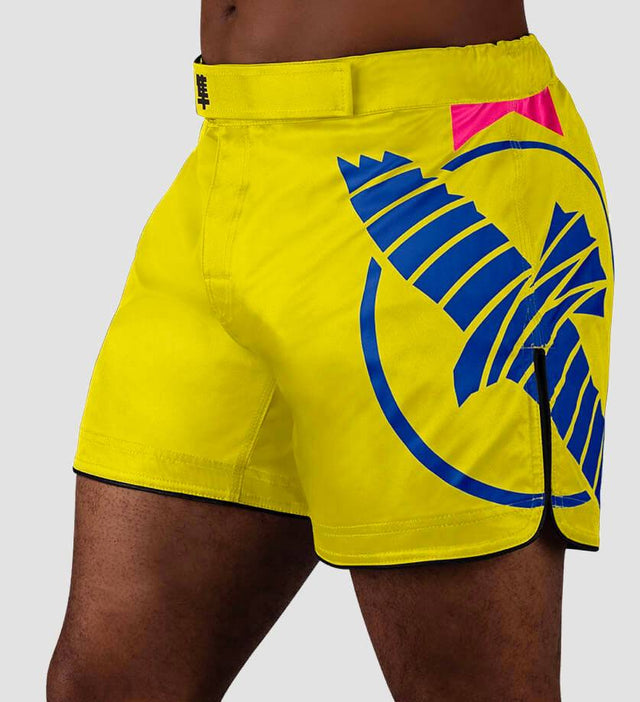 Hayabusa MMA Broekje Icon - Geel/Blauw/Roze - The Fight Company Deutschland