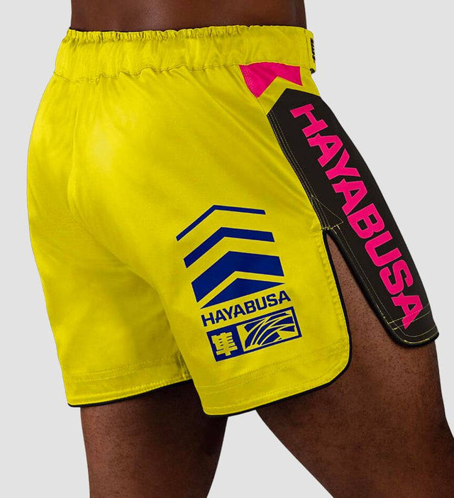 Hayabusa MMA Broekje Icon - Geel/Blauw/Roze - The Fight Company Deutschland