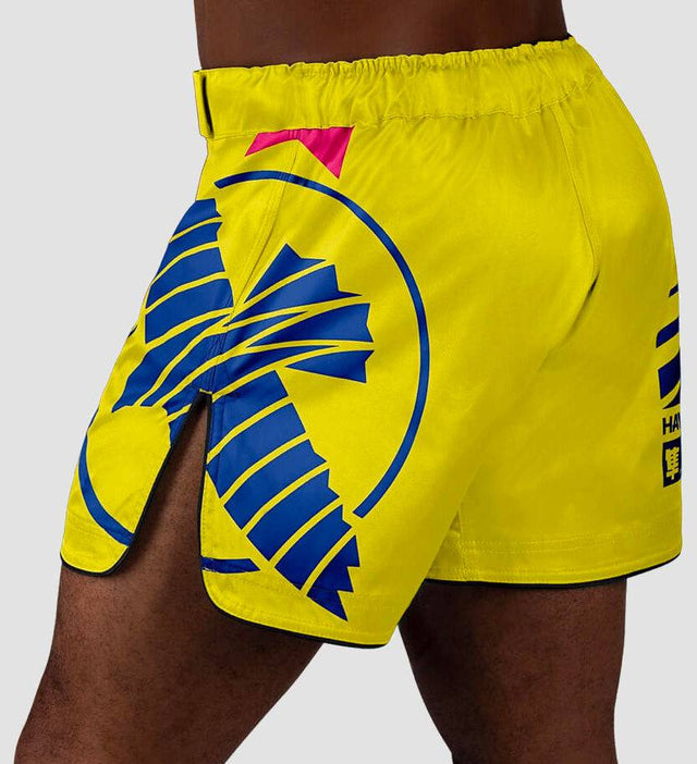 Hayabusa MMA Broekje Icon - Geel/Blauw/Roze - The Fight Company Deutschland