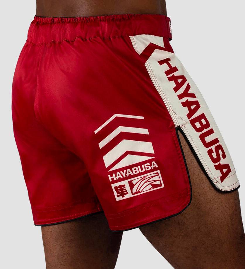 Hayabusa MMA Broekje Icon - Rood/Wit - The Fight Company Deutschland