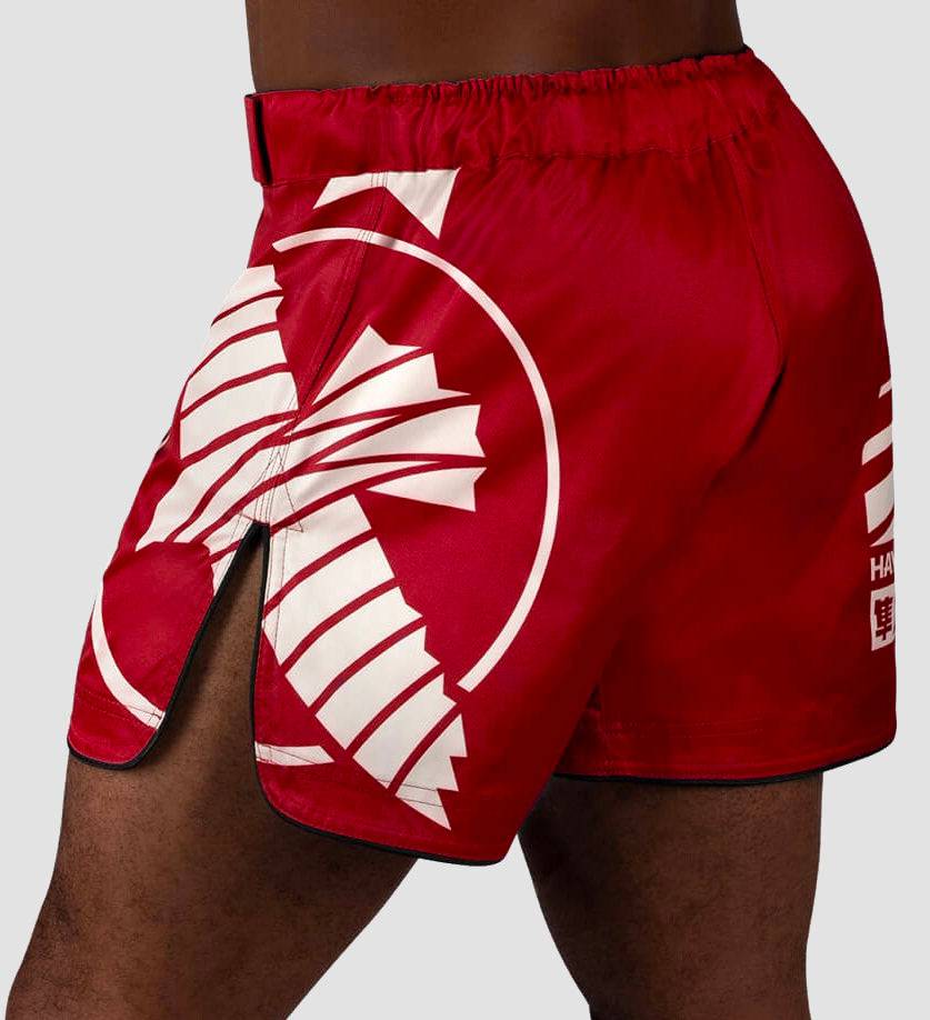 Hayabusa MMA Broekje Icon - Rood/Wit - The Fight Company Deutschland