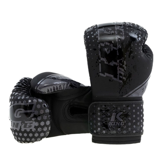 King Boxhandschuhe Kids Hexagon - Schwarz/Schwarz